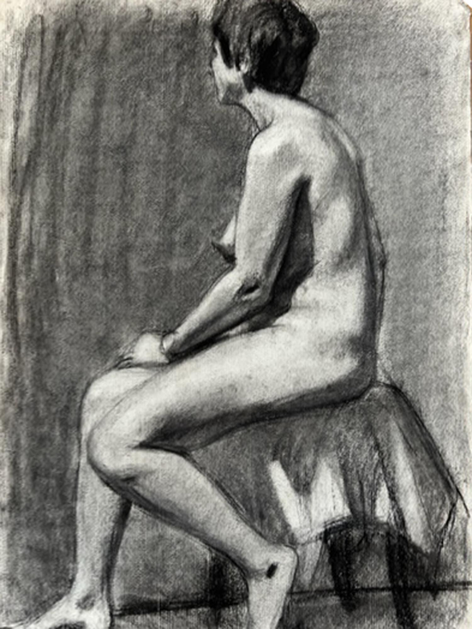 RUSSIAN GRIGORY GLUCKMANN NUDE STUDY PAINTING PIC-1